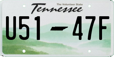 TN license plate U5147F