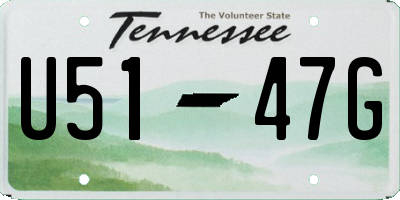 TN license plate U5147G