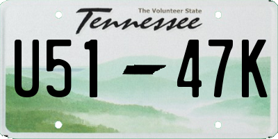 TN license plate U5147K