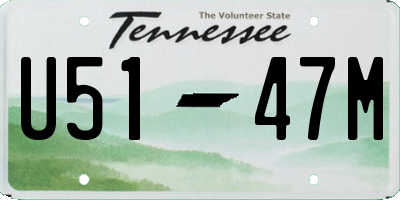 TN license plate U5147M