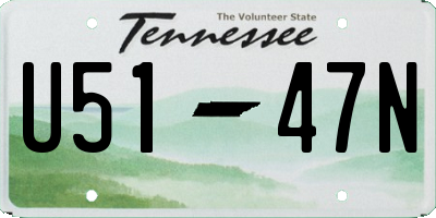 TN license plate U5147N
