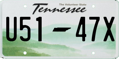 TN license plate U5147X
