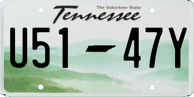 TN license plate U5147Y