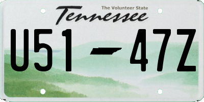 TN license plate U5147Z
