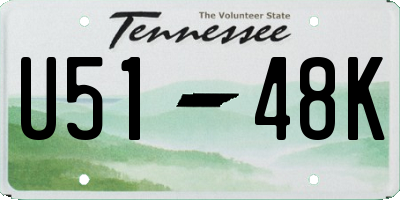 TN license plate U5148K