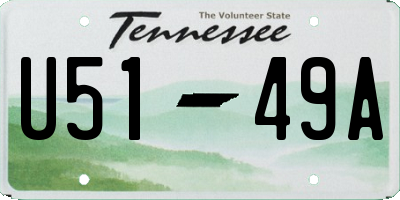 TN license plate U5149A