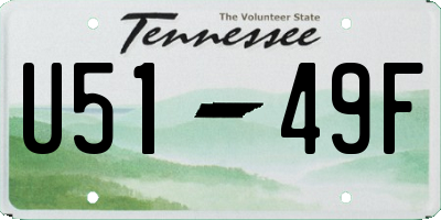 TN license plate U5149F