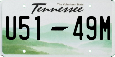 TN license plate U5149M