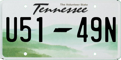TN license plate U5149N