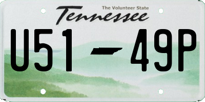 TN license plate U5149P