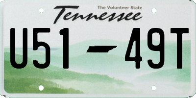 TN license plate U5149T