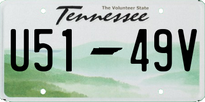 TN license plate U5149V