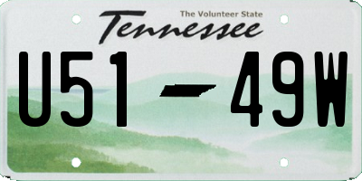 TN license plate U5149W