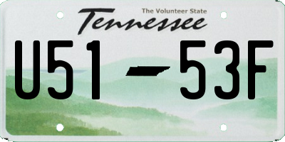 TN license plate U5153F