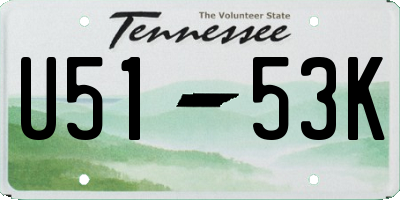 TN license plate U5153K