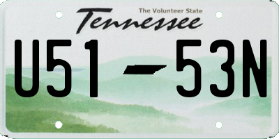 TN license plate U5153N