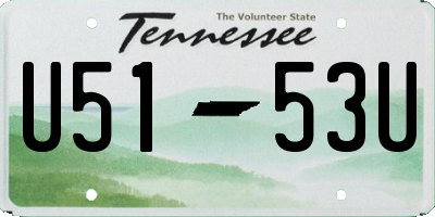 TN license plate U5153U