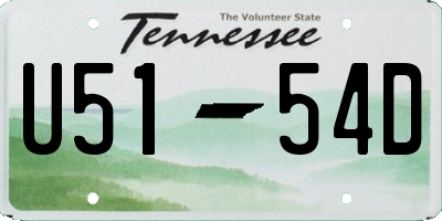 TN license plate U5154D
