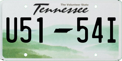 TN license plate U5154I
