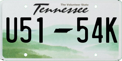 TN license plate U5154K