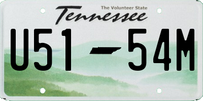 TN license plate U5154M