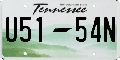 TN license plate U5154N