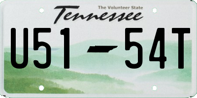 TN license plate U5154T