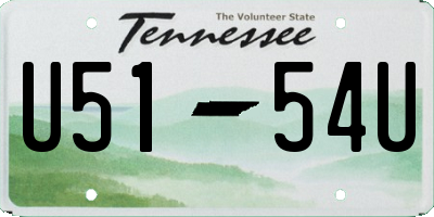 TN license plate U5154U