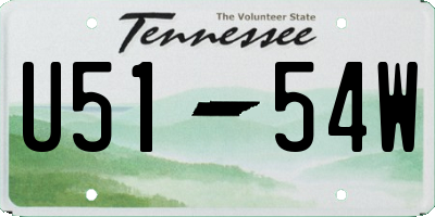 TN license plate U5154W
