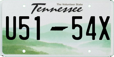 TN license plate U5154X