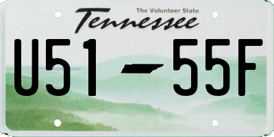 TN license plate U5155F