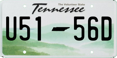 TN license plate U5156D
