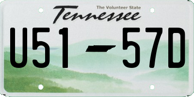 TN license plate U5157D