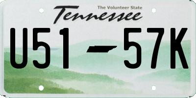 TN license plate U5157K