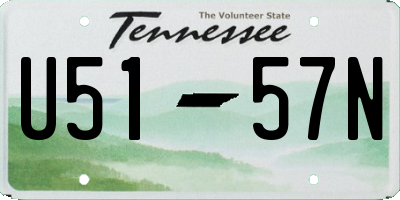 TN license plate U5157N
