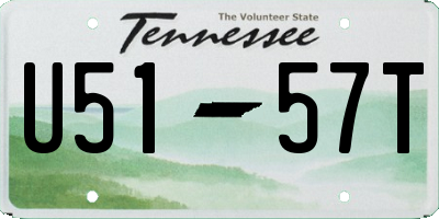 TN license plate U5157T