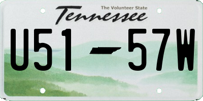 TN license plate U5157W