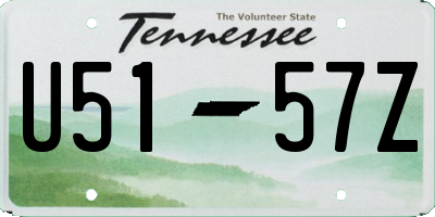 TN license plate U5157Z