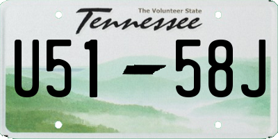 TN license plate U5158J