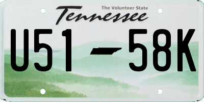 TN license plate U5158K