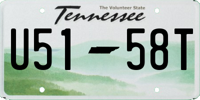 TN license plate U5158T