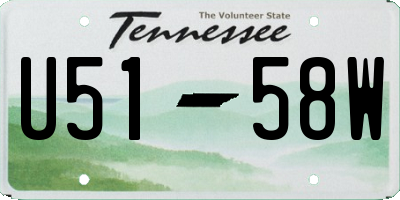TN license plate U5158W
