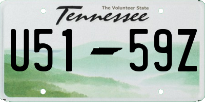 TN license plate U5159Z