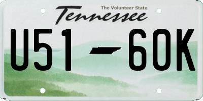 TN license plate U5160K