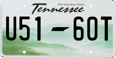 TN license plate U5160T