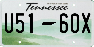 TN license plate U5160X