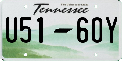 TN license plate U5160Y