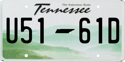 TN license plate U5161D