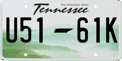 TN license plate U5161K