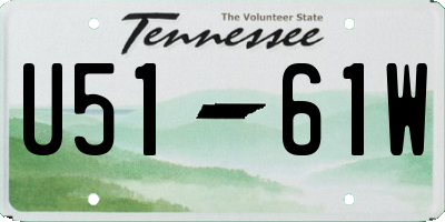 TN license plate U5161W